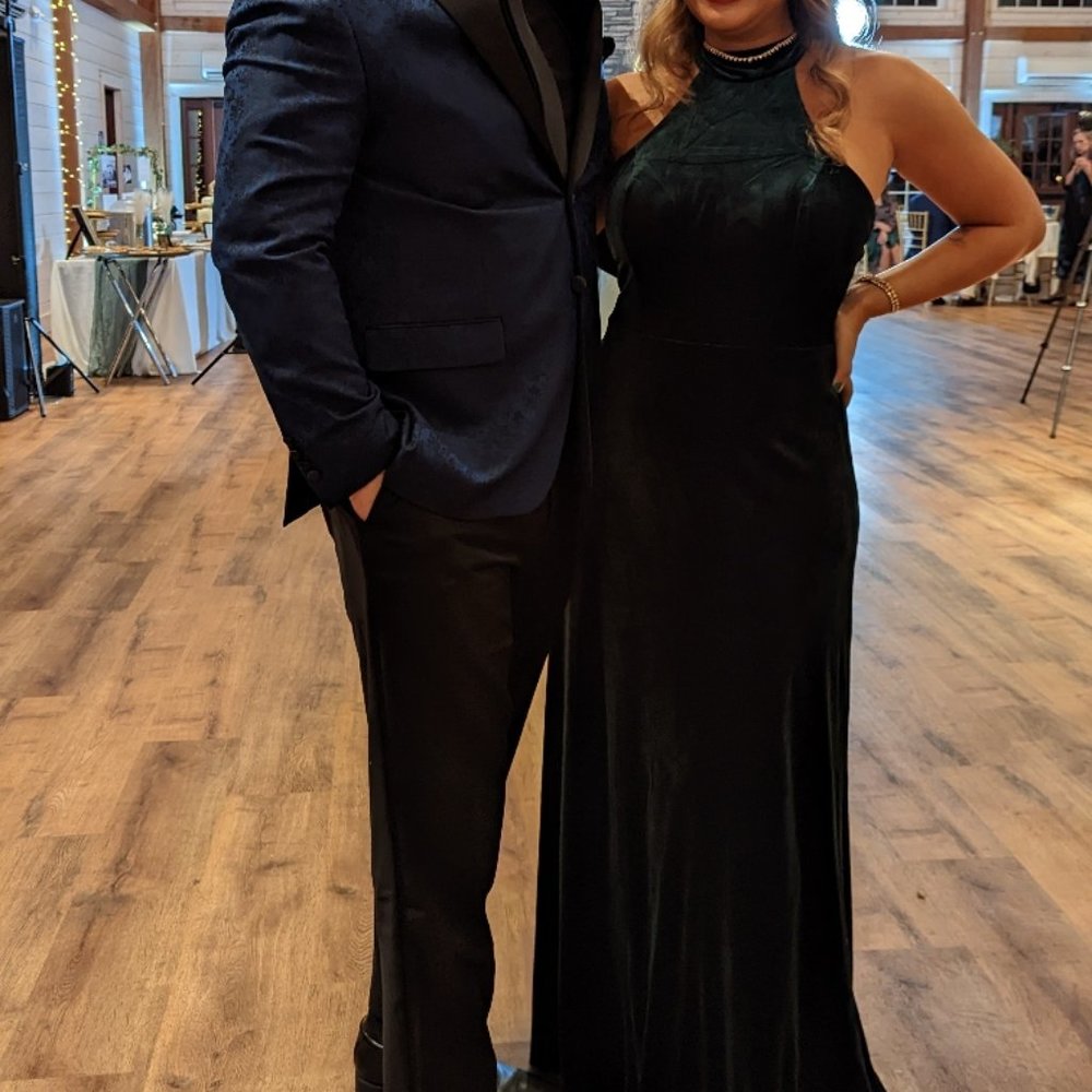 Bridesmaids dress - Revelry - Tori Velvet Dress - Color: Emerald - 613, Size: 10